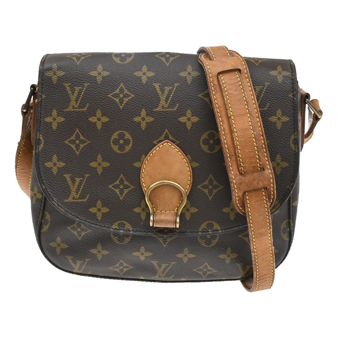 LOUIS VUITTON Saint Cloud GM Shoulder Bag Monogram Leather Brown M51242 34SA130