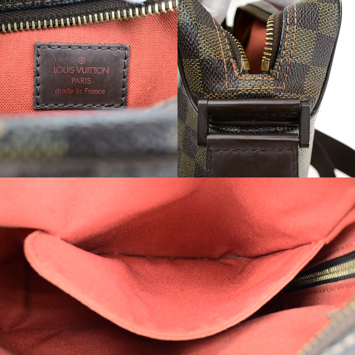 LOUIS VUITTON Olav PM Shoulder Bag Damier Ebene Leather Brown N41442 31YG510