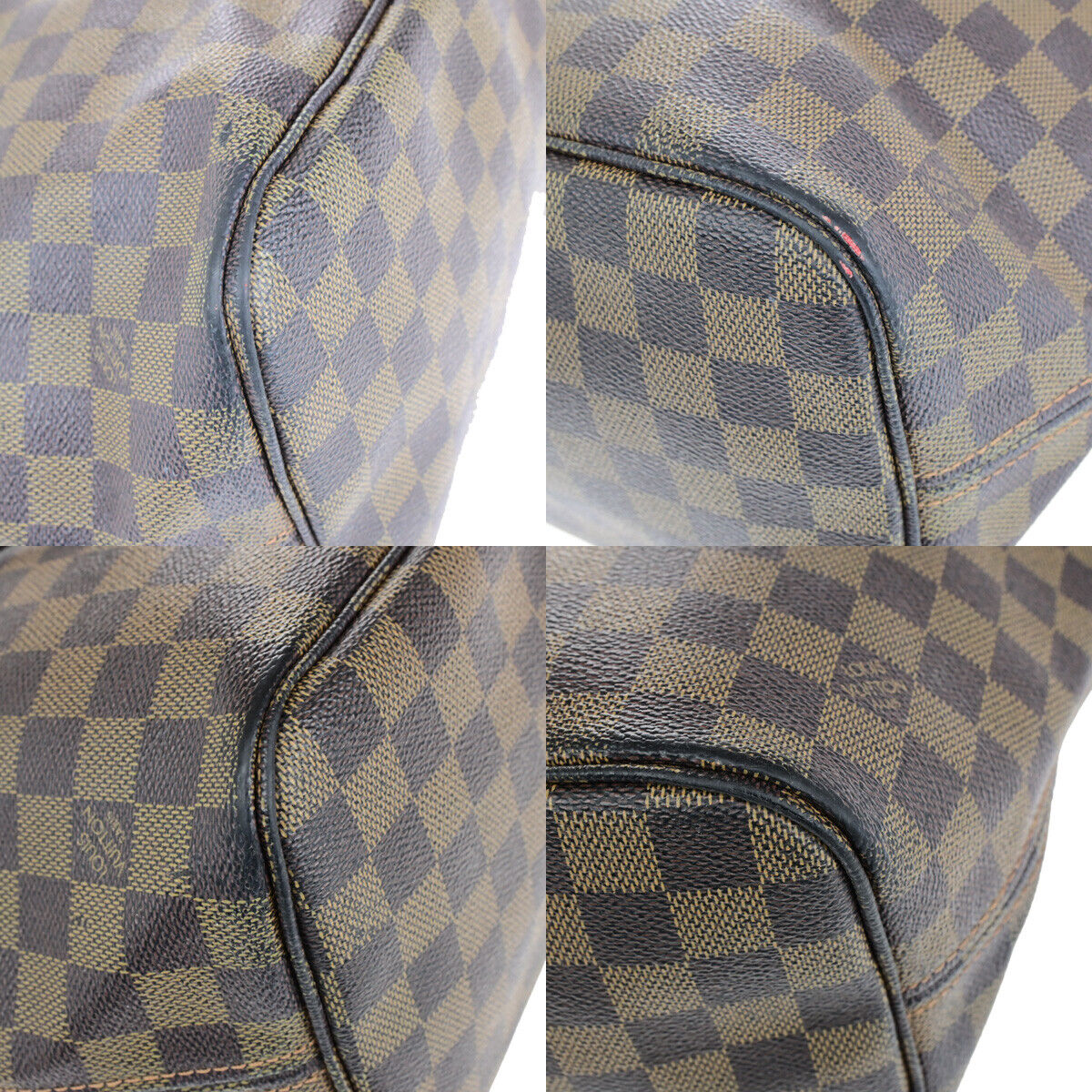LOUIS VUITTON Neverfull MM Shoulder Tote Bag Damier Leather Brown N51105 15YG632