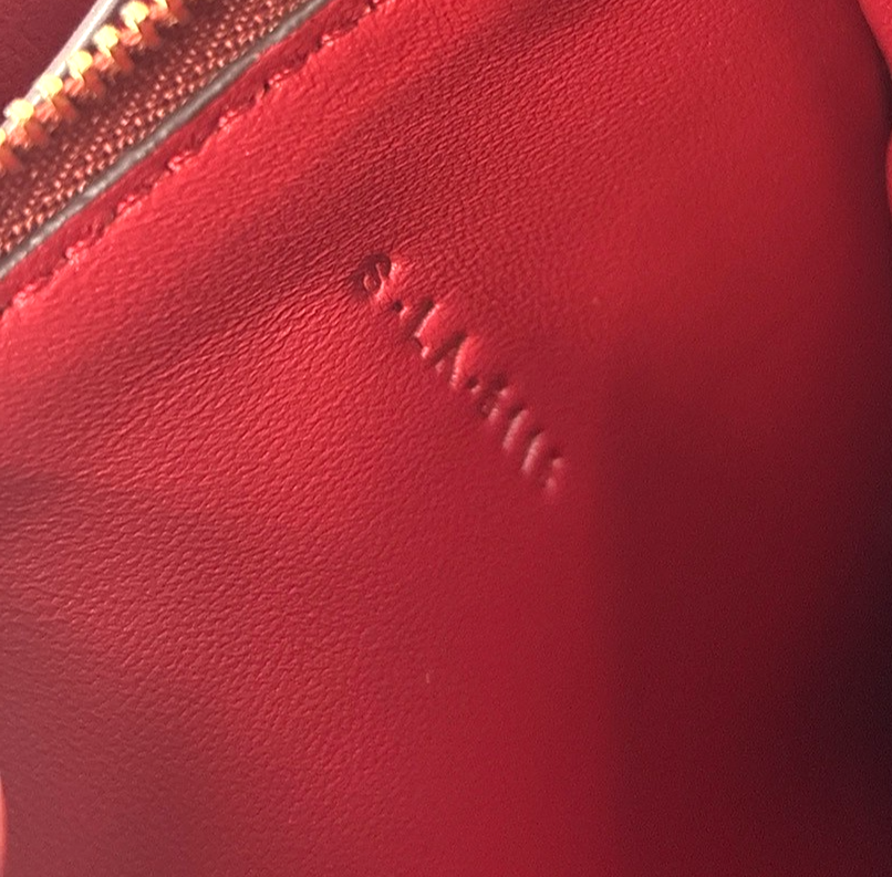 CELINE Logo Classic Box Flap Shoulder Bag Leather Red GHW Italy 92MA438