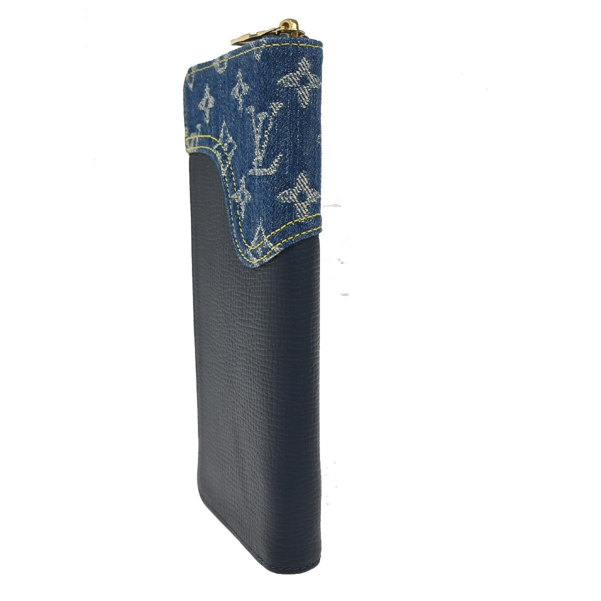LOUIS VUITTON NIGO Zippy Wallet Vertical Monogram Denim Blue M81107 46RL483