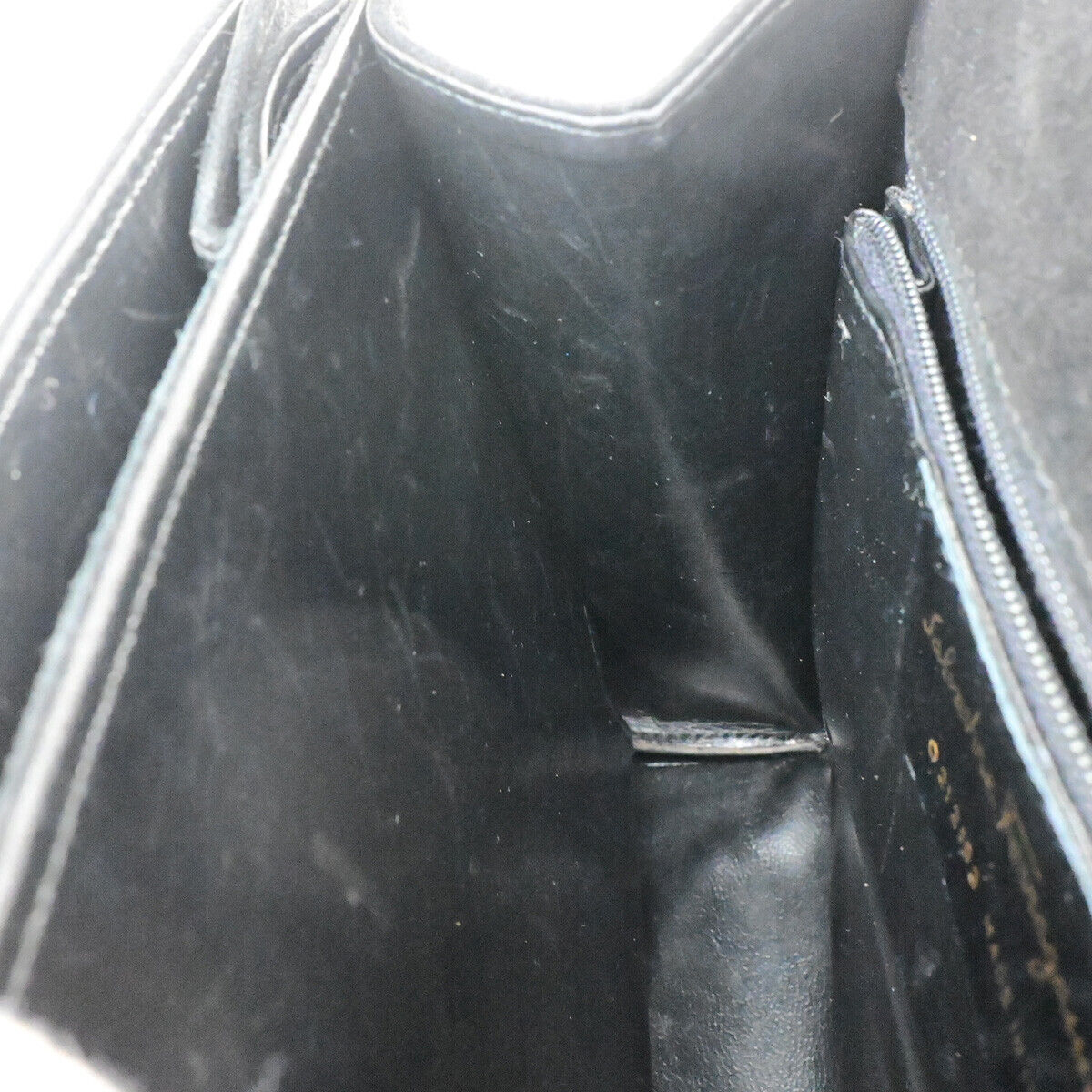 SALVATORE FERRAGAMO Logo Gancini Hand Bag Suede Leather Black GHW Italy 64YF984