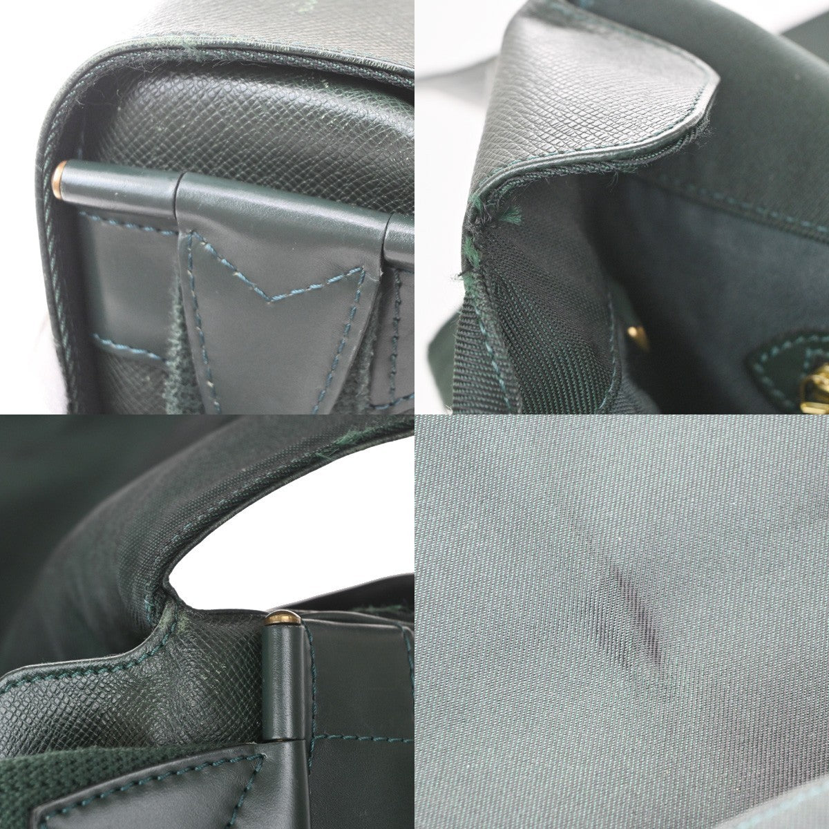 LOUIS VUITTON LV Dersou Shoulder Bag Taiga Leather Green France M30164 37KD101