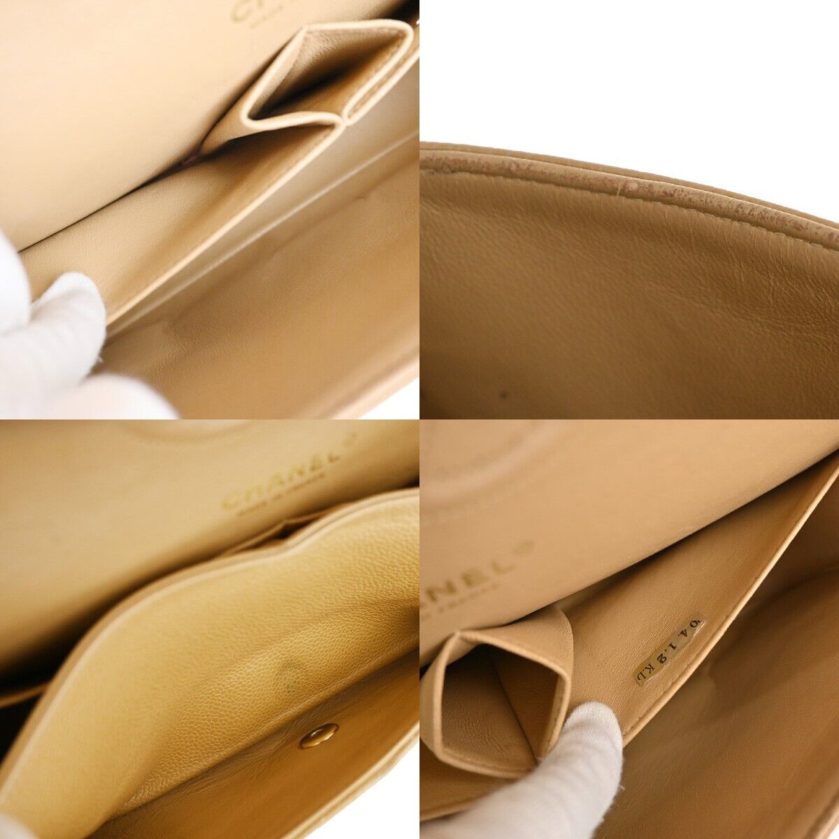 CHANEL CC Matelasse 25 Double Flap Chain Shoulder Bag Caviar Leather 239RJ661