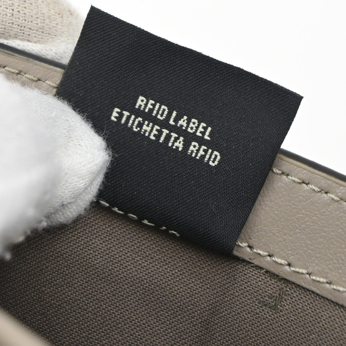 FENDI Logo F is Bifold Compact Wallet Leather Gray GHW Italy 65EG184