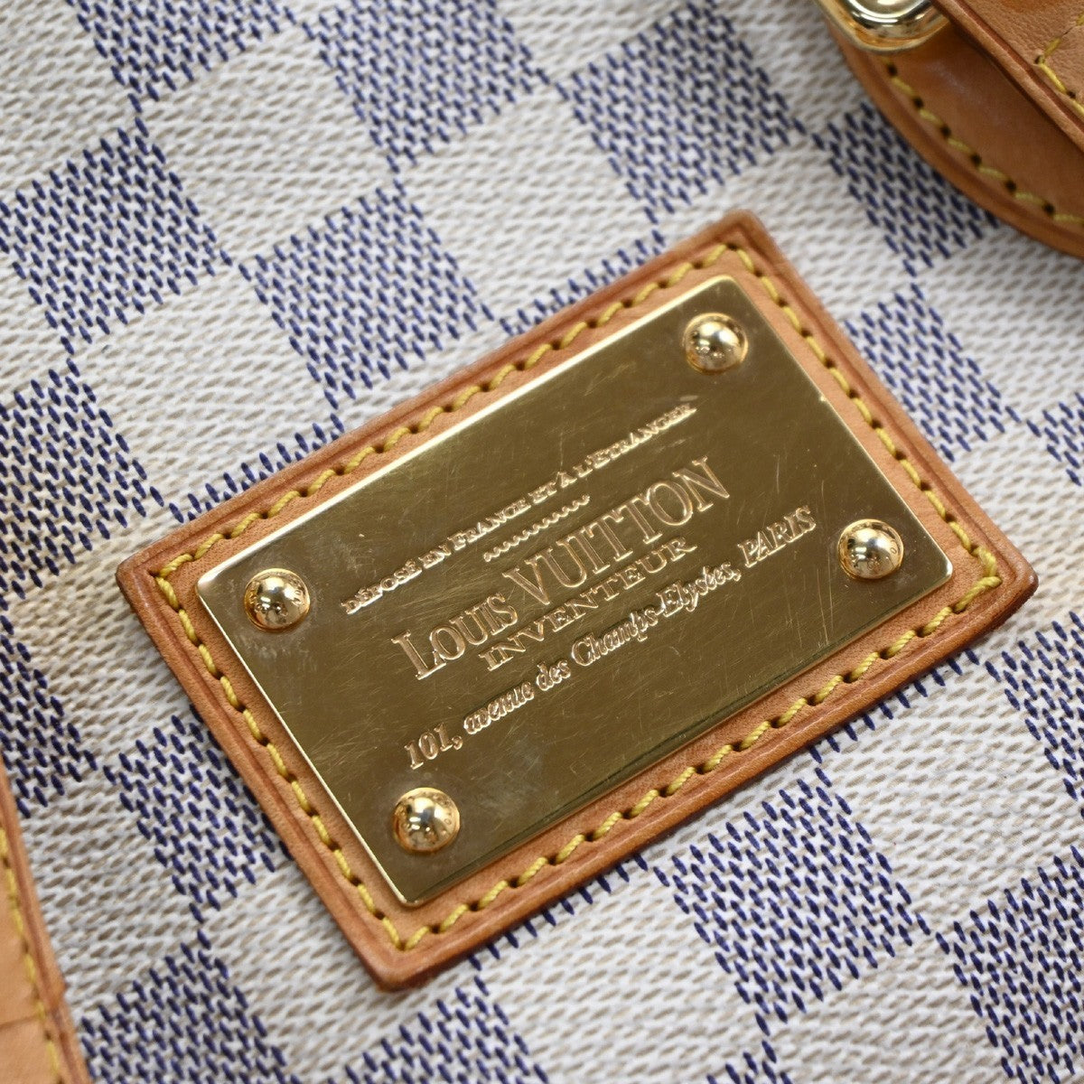 LOUIS VUITTON Hampstead PM Shoulder Bag Damier Azur Leather White N51207 18PA107
