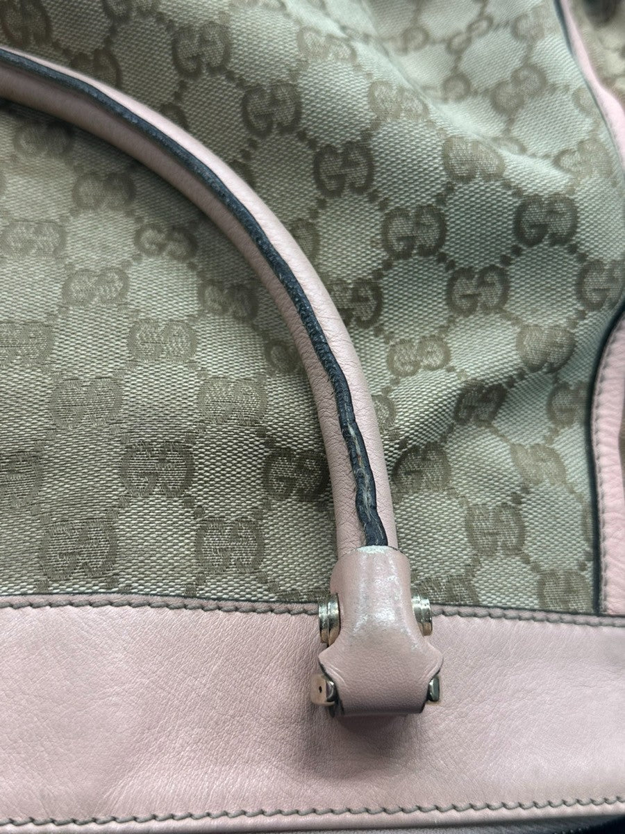 GUCCI GG Pattern Abbey D-ring Shoulder Bag Canvas Leather Brown Italy 69CA515