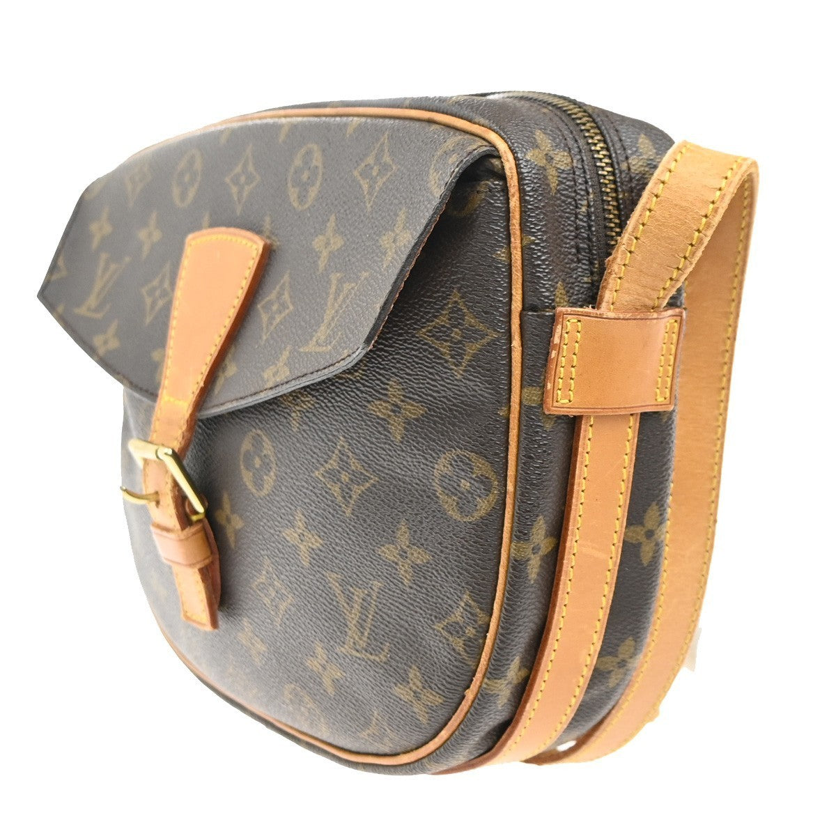 LOUIS VUITTON Jeune Fille GM Shoulder Bag Monogram Leather Brown M51225 73MA366