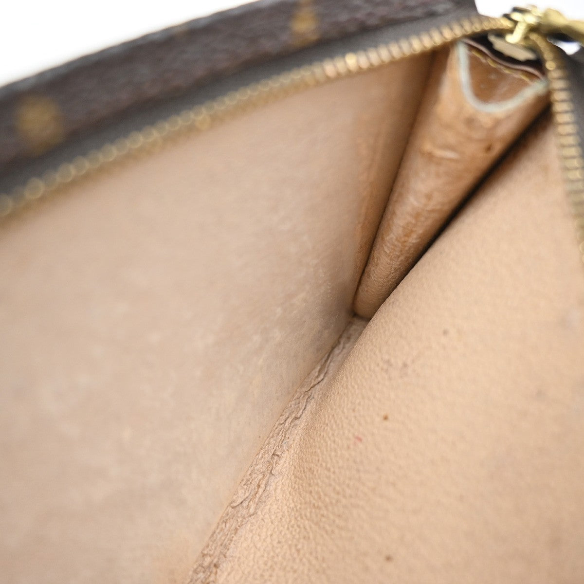 LOUIS VUITTON Logo BUCKET GM Pouch Bag Monogram Leather Brown France 05EG170
