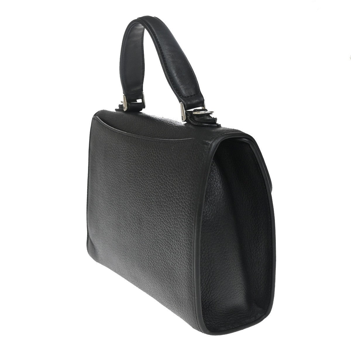 BURBERRYS Logo Nova Check Shoulder Hand Bag Leather Black SHW 67CA860