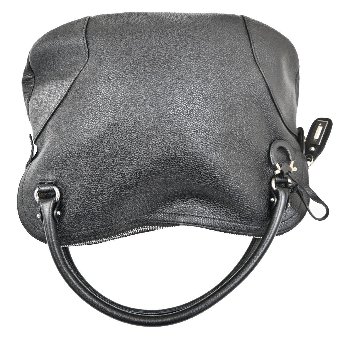 SALVATORE FERRAGAMO Logo Gancini Shoulder Hand Bag Leather Black 30TA292