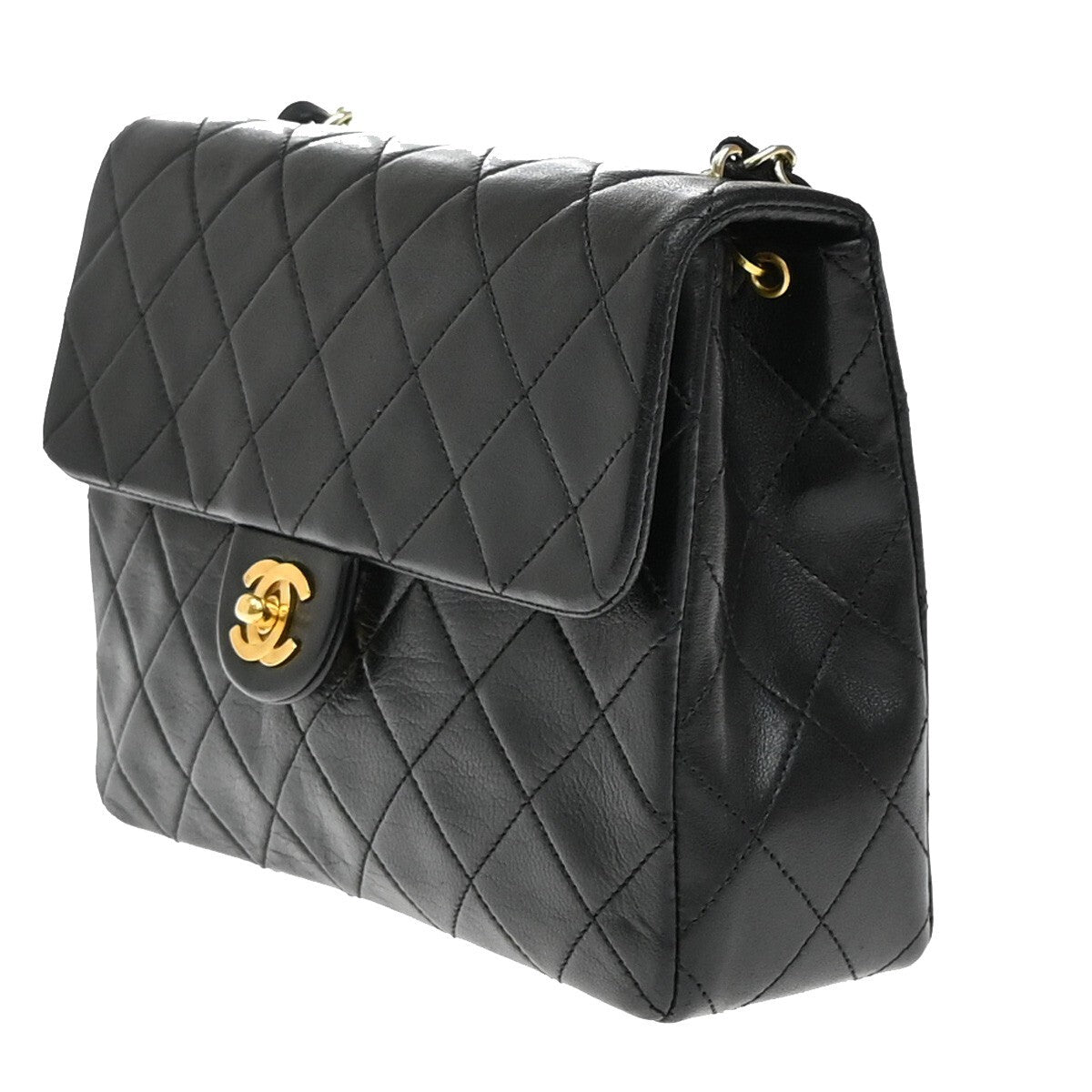 CHANEL CC Mini Matelasse Chain Shoulder Bag Leather Black GHW Vintage 318RF284