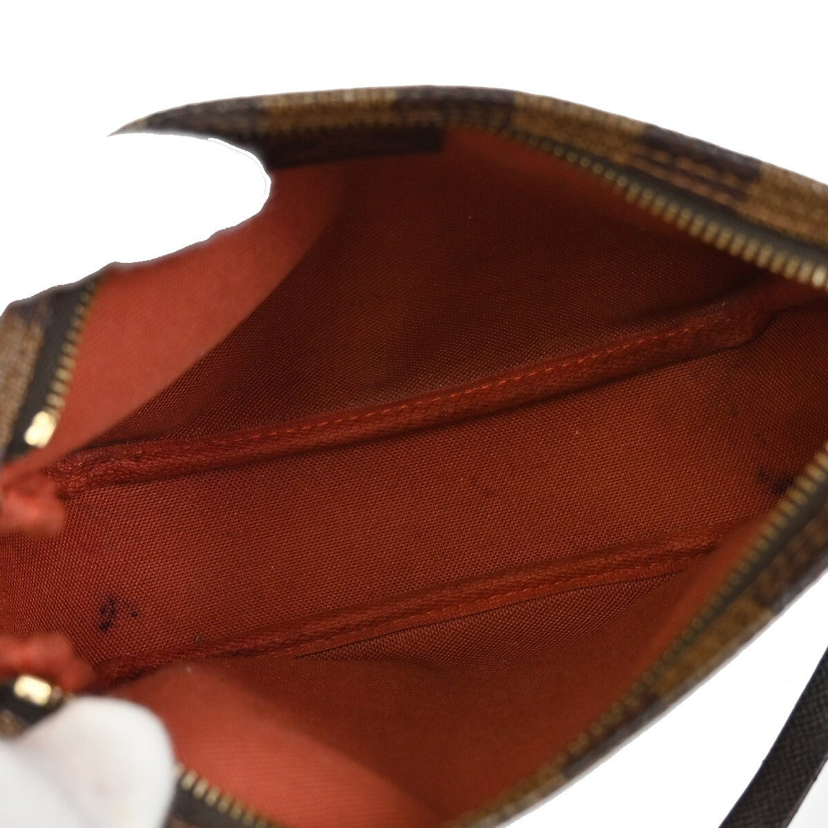 LOUIS VUITTON  Trousse Makeup Hand Bag Damier Ebene Leather Brown N51982 61FB538