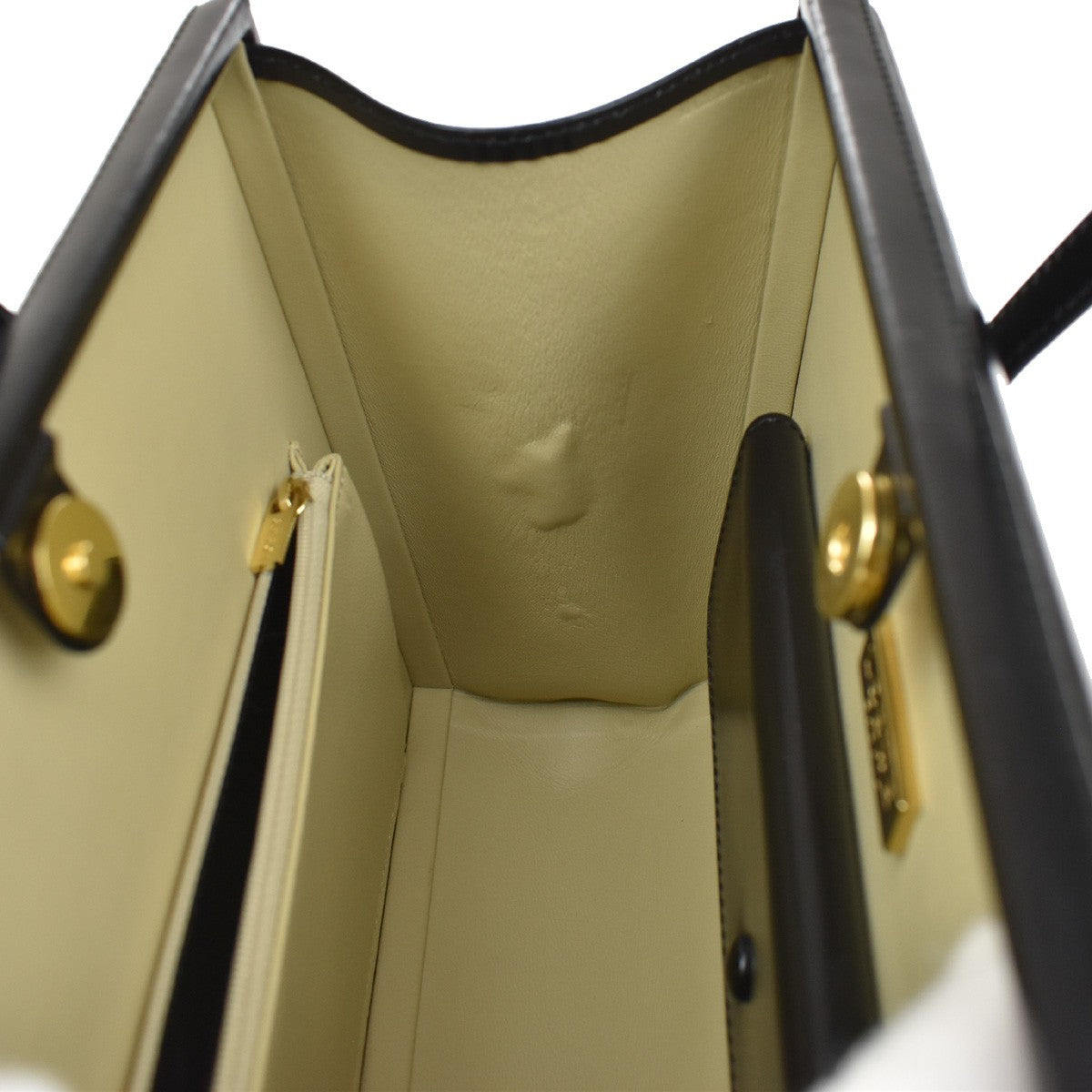 LOEWE Logo Hand Bag Calf Leather Black GHW Spain 76CA055