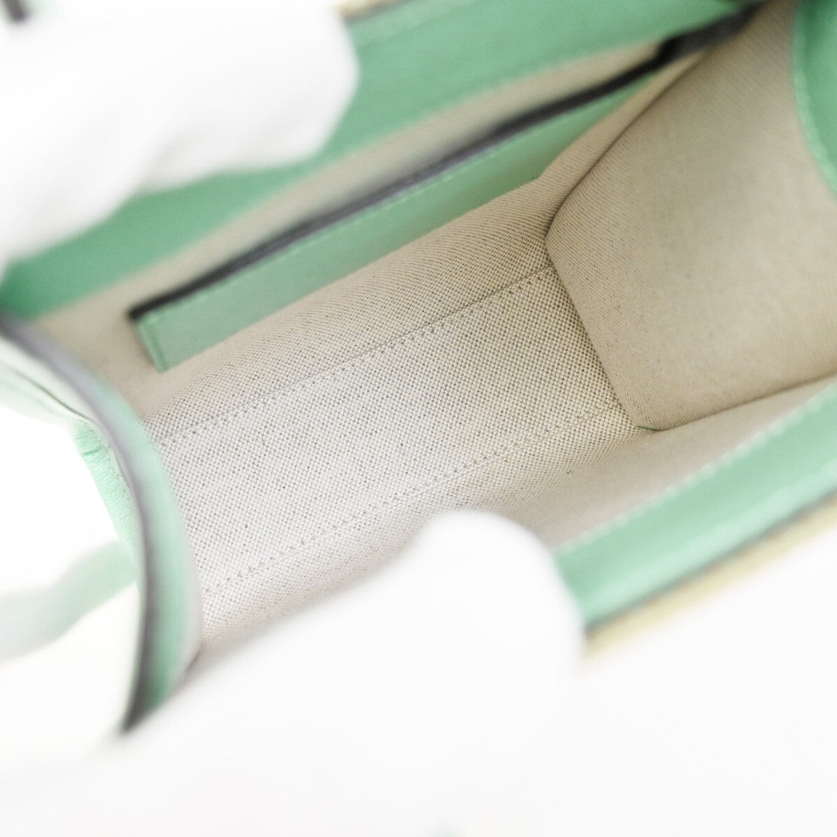 GUCCI Logo Jumbo GG 2Way Mini Shoulder Hand Bag Canvas Green Beige GHW 603RL158