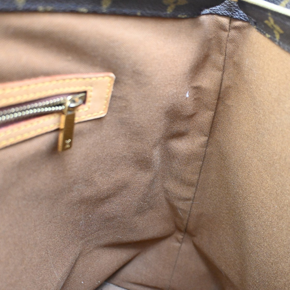 LOUIS VUITTON Cabas Mezzo Shoulder Bag Monogram Leather Brown USA M51151 77KD183