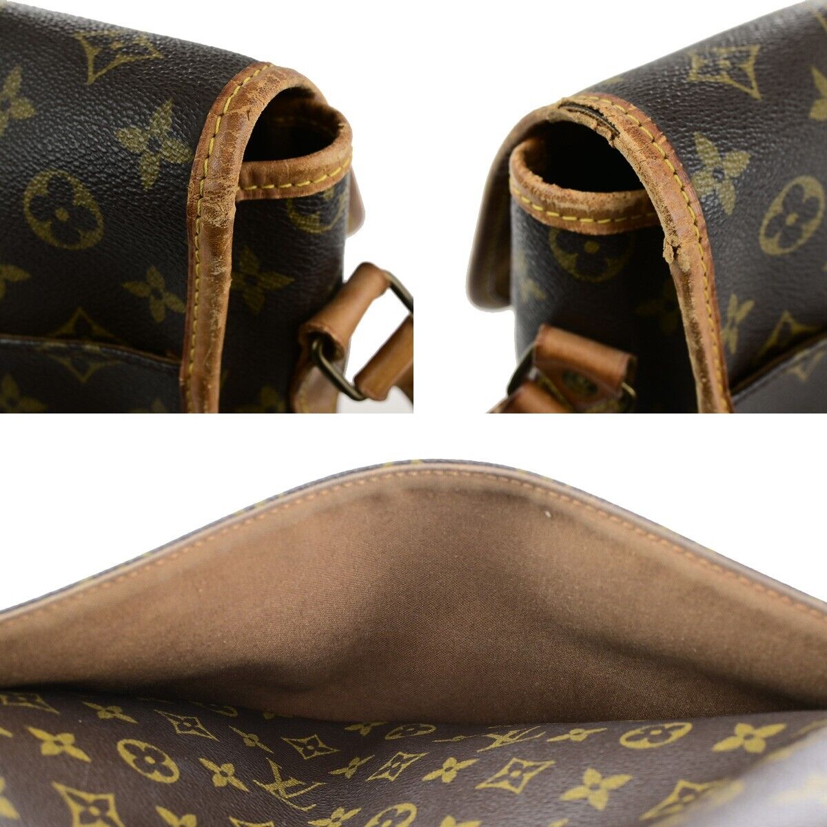 LOUIS VUITTON Gibeciere GM Shoulder Bag Monogram Leather Brown M42246 64SJ591