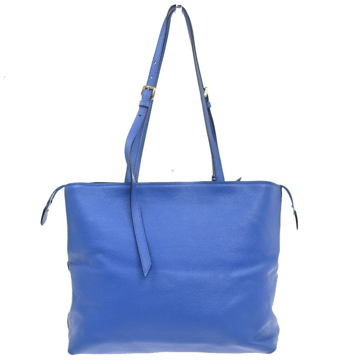 PRADA Logo Shoulder Hand Bag Vitello Daino Leather Blue GHW Italy 11MA501