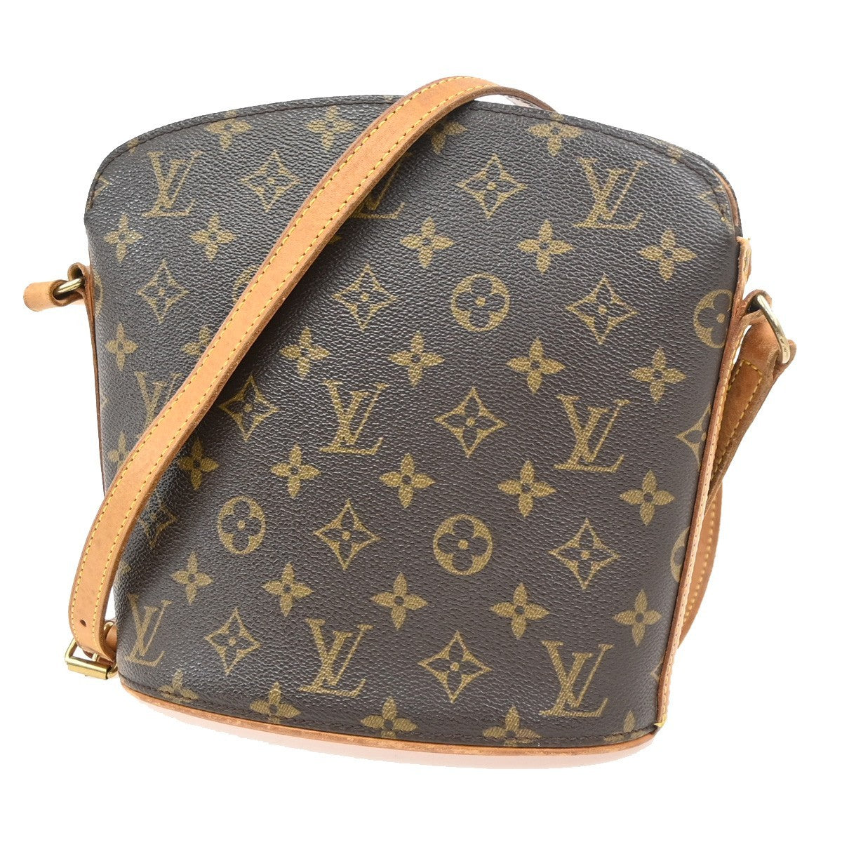 LOUIS VUITTON Logo Drouot Shoulder Bag Monogram Leather Brown M51290 70TA711