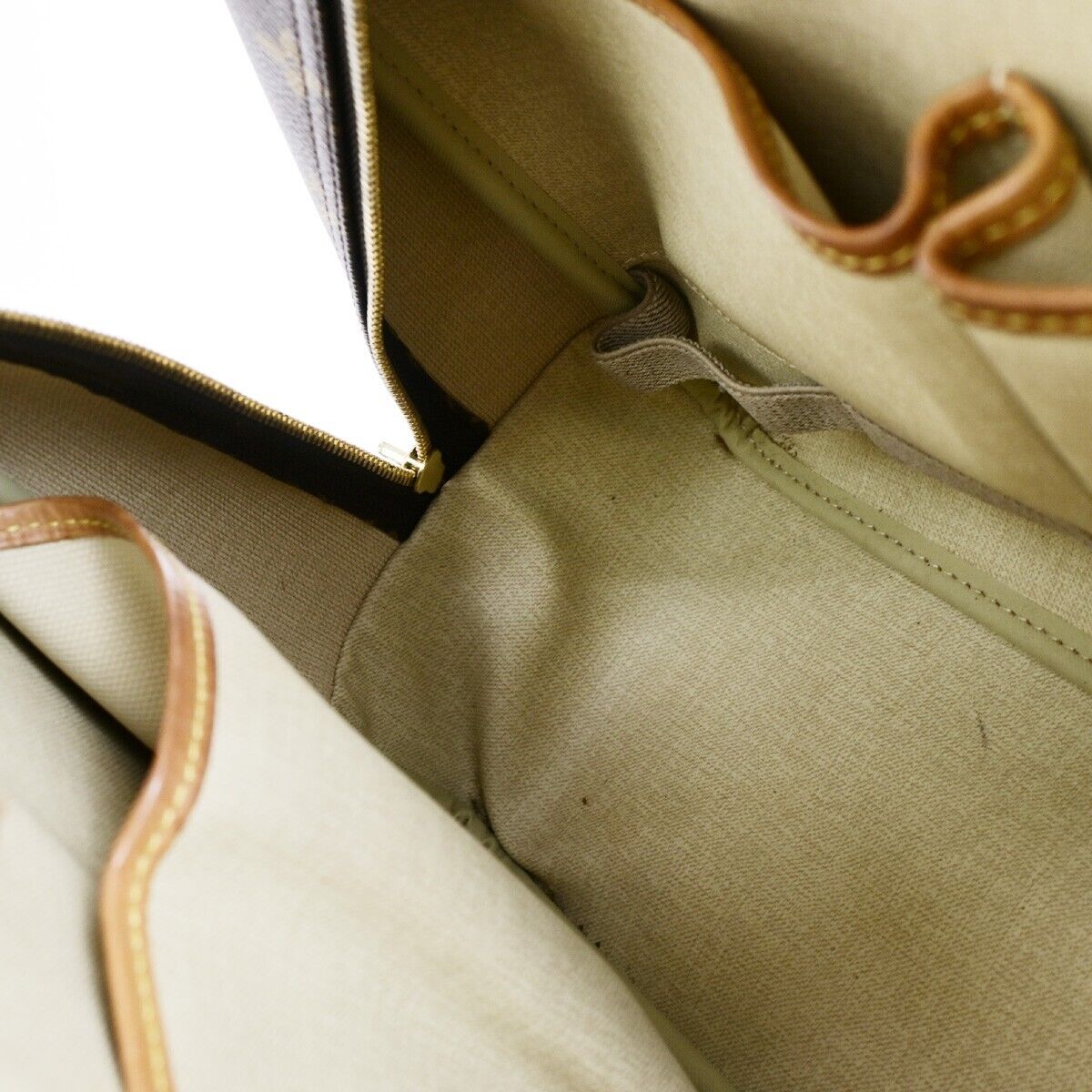 LOUIS VUITTON LV Logo Deauville Hand Bag Monogram Leather Brown M47270 34FB199