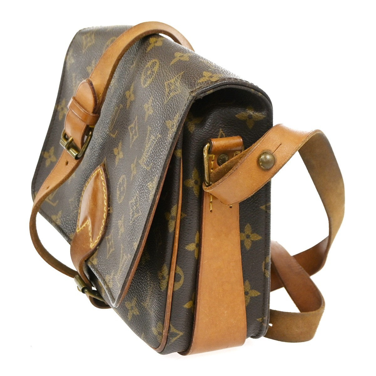 LOUIS VUITTON Cartouchiere MM Shoulder Bag Monogram Leather Brown M51253 30CA972