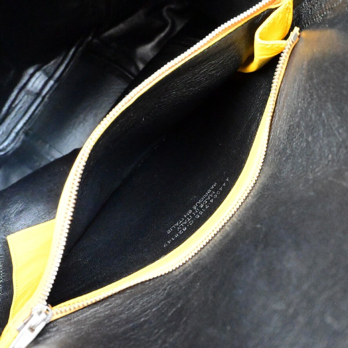 BALENCIAGA Logo 2Way Shoulder Hand Bag Leather Yellow Silver 87ED917