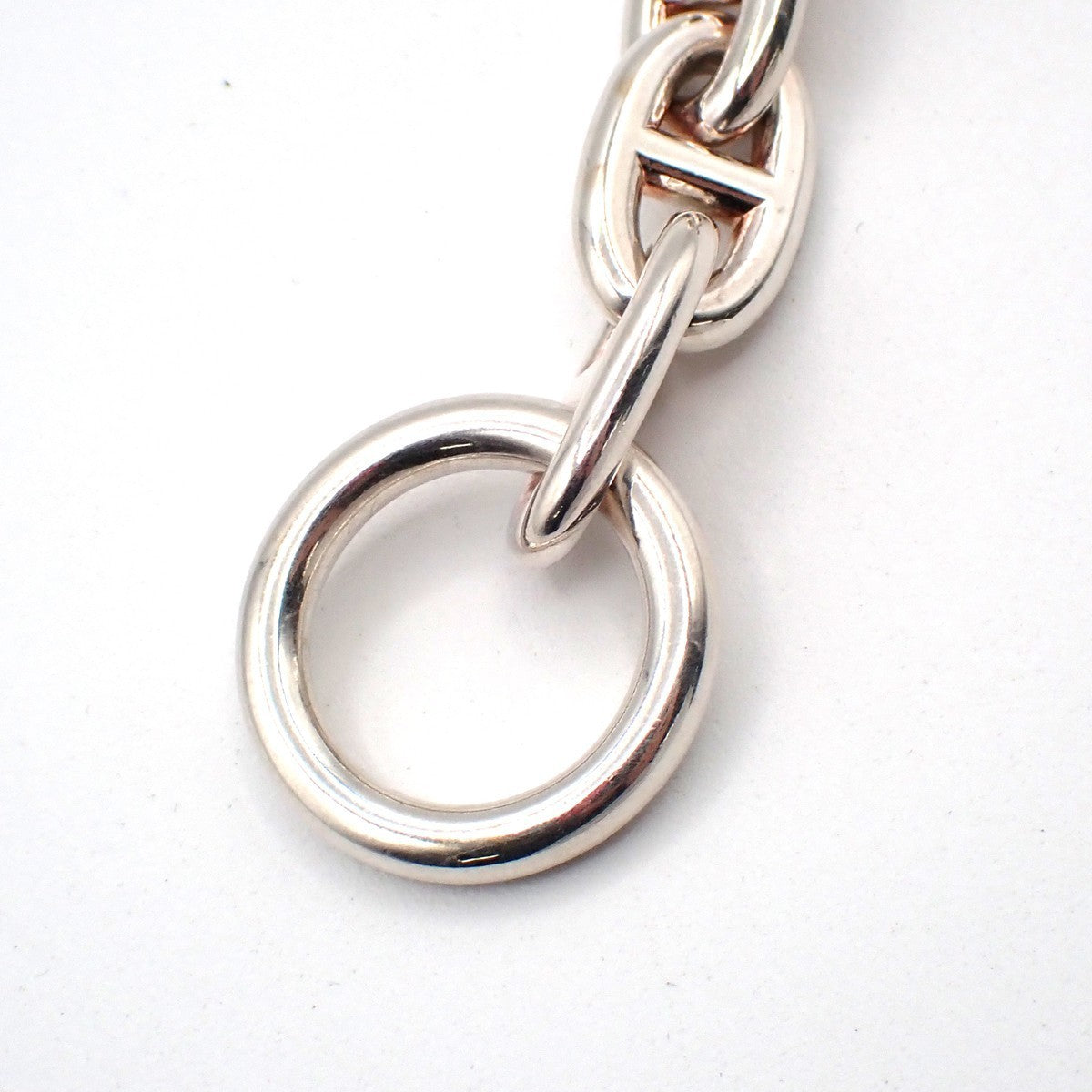 HERMES Logo Chaine D'ancre MM Chain Bracelet  14 Link Silver Ag925 385LC608