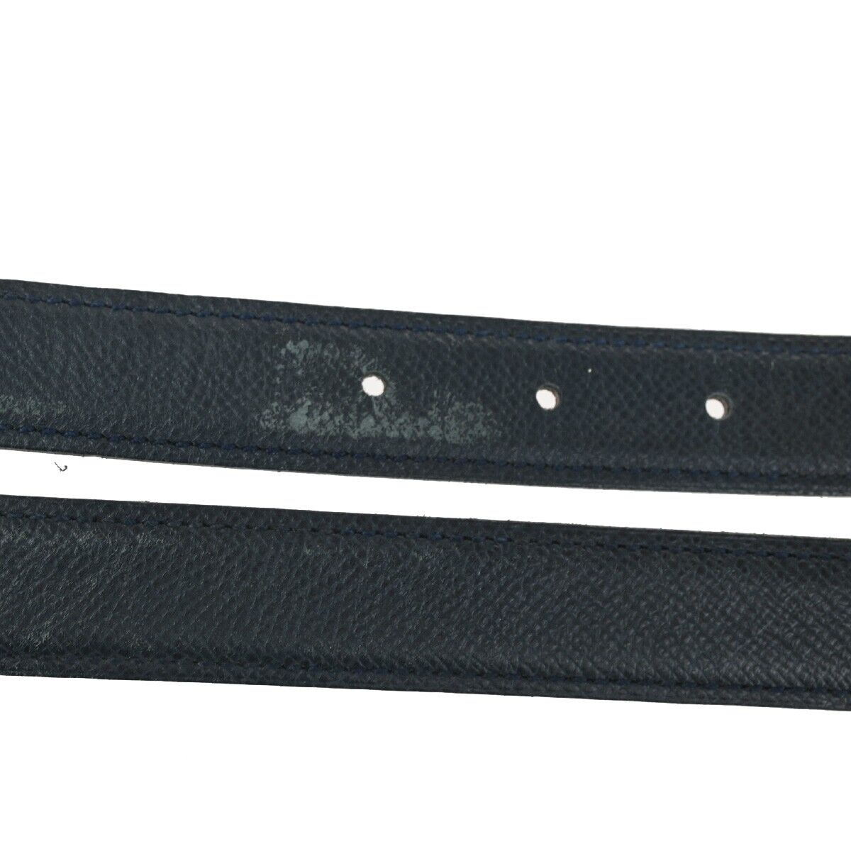 HERMES H Logo Constance Reversible Buckle Belt #80 Leather Blue Brown 65YG455