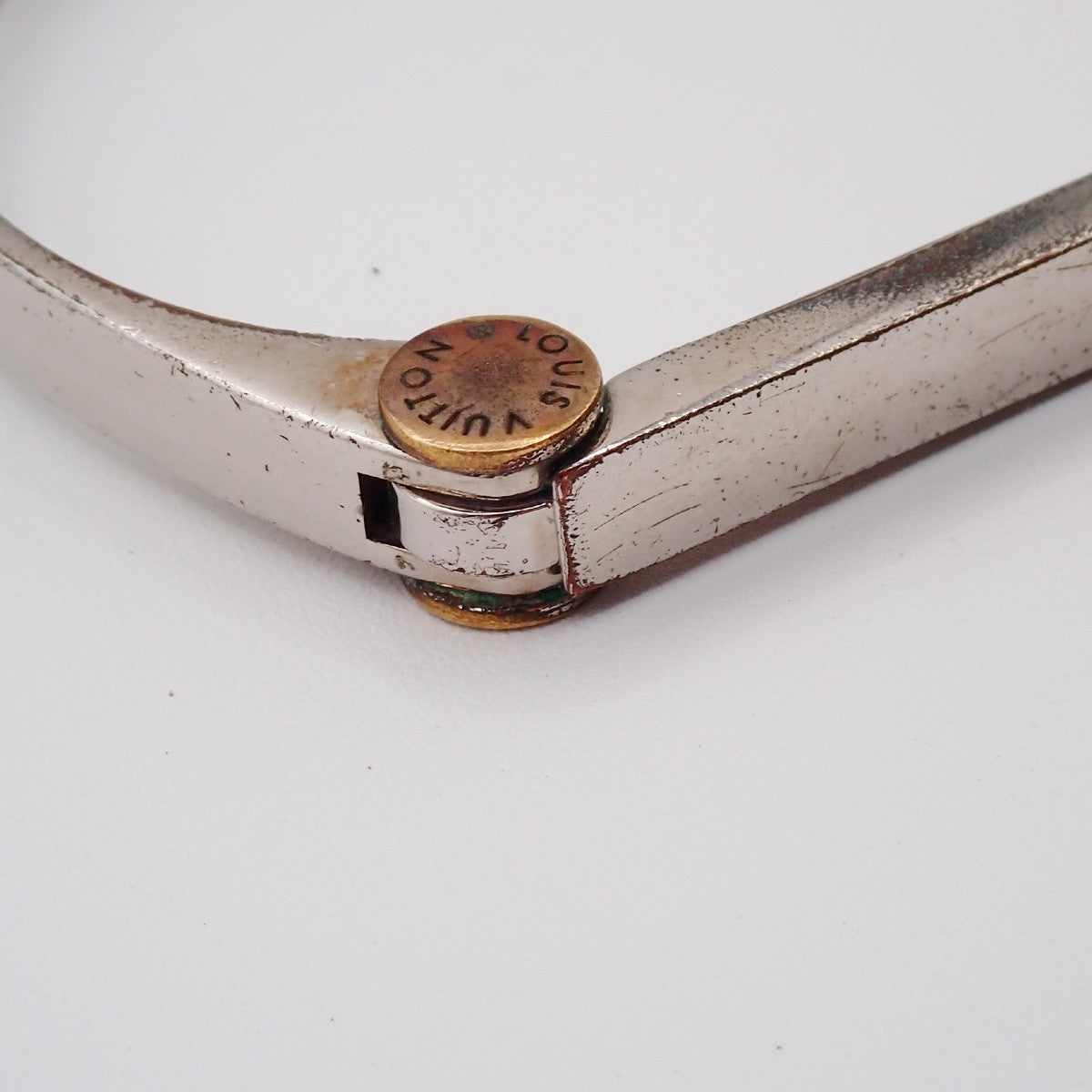 LOUIS VUITTON Nanogram Cuff Bracelet Metal Silver Italy SHW M68087 07ZA296