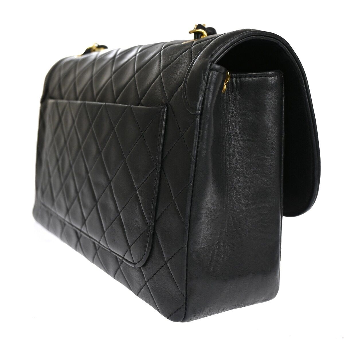 CHANEL CC Matelasse Chain Shoulder Bag Pouch Leather Black GHW Vintage 731RJ053