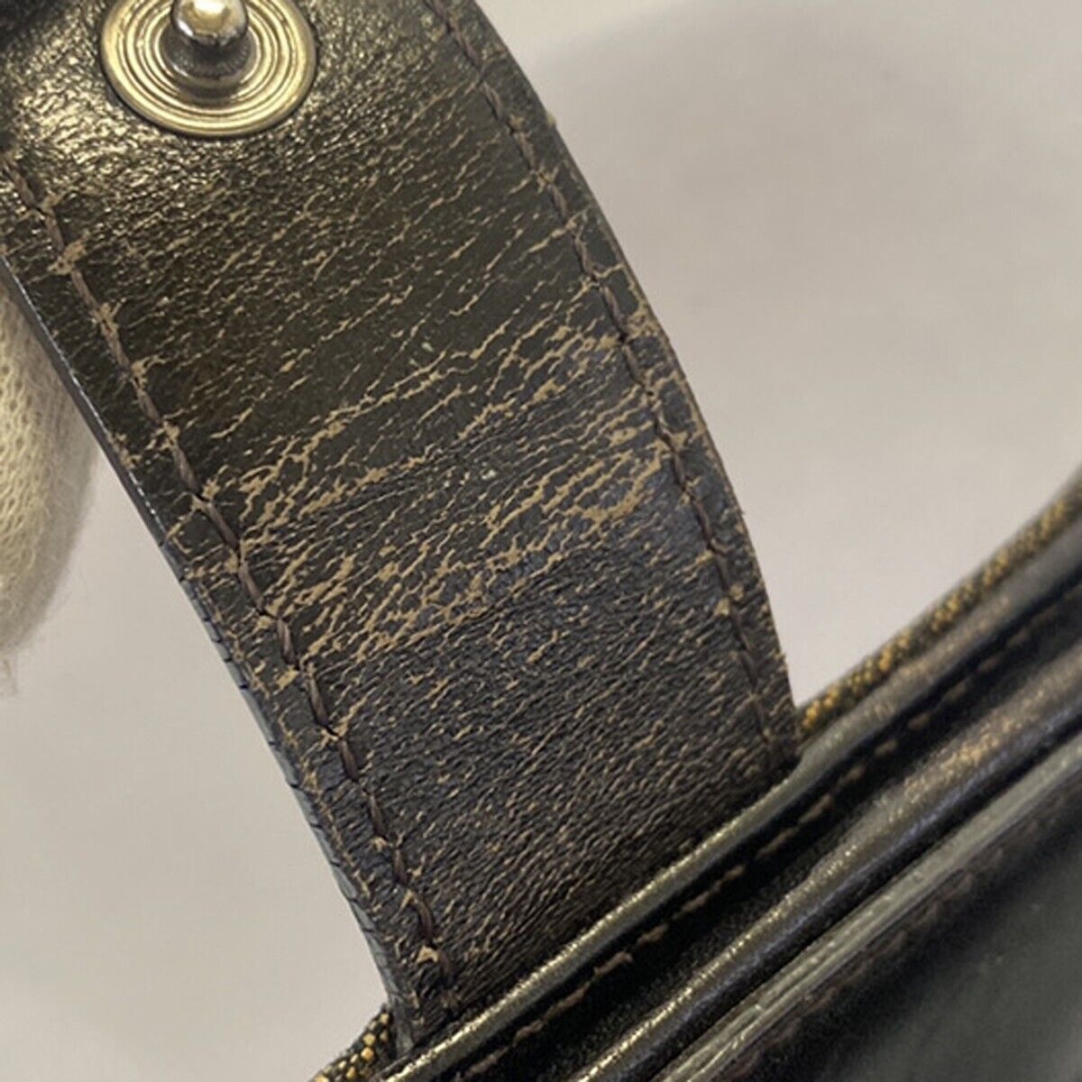 FENDI Logo Zucca Pattern Bifold Wallet Purse Canvas Leather Brown Italy 07KA395