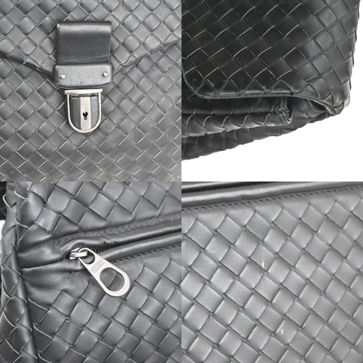 BOTTEGA VENETA Logo Intrecciato Briefcase Hand Bag Leather Red Italy SHW 79TA708