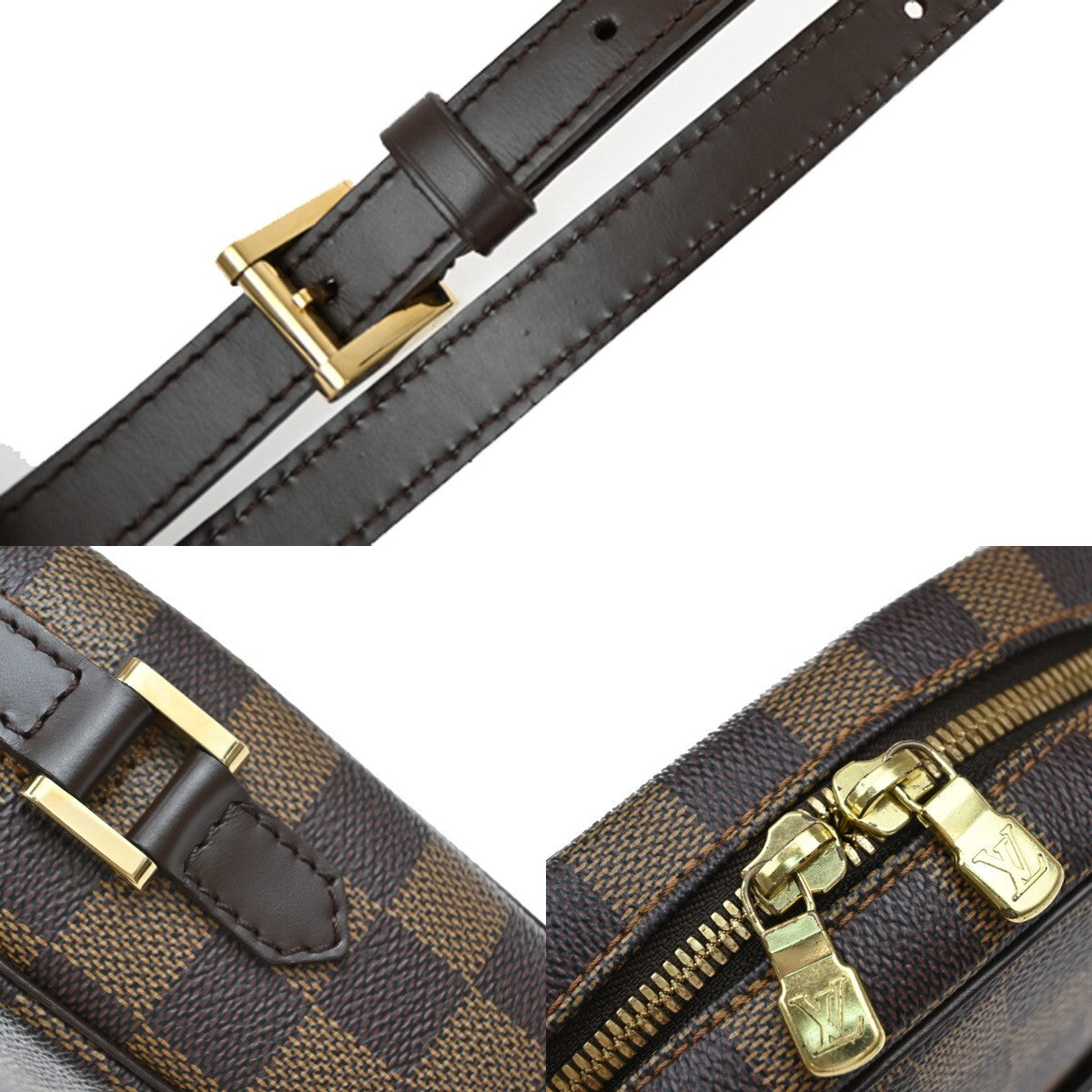 LOUIS VUITTON Ipanema PM Shoulder Bag Damier Ebene Leather Brown N51294 25EE275