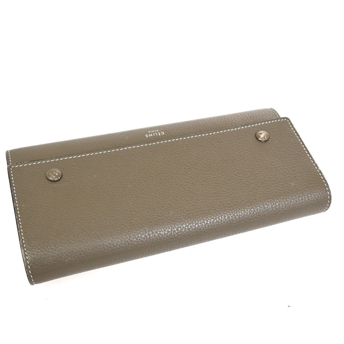 CELINE Logo Flap Multifunction Long Wallet Leather Brown SHW 04TA523