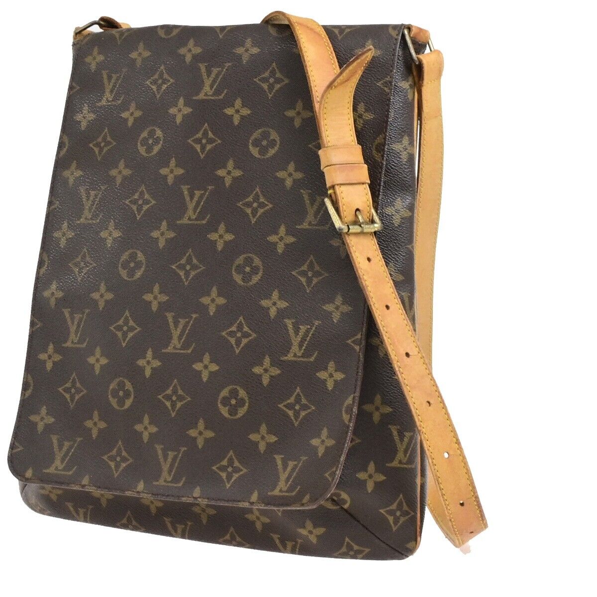 LOUIS VUITTON Musette Shoulder Bag Monogram Leather Brown Spain M51256 33FB533