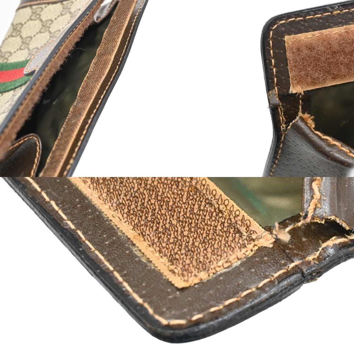 GUCCI Logo GG Mini Pattern Sherry Pouch Bag PVC Leather Brown Italy 67KP163