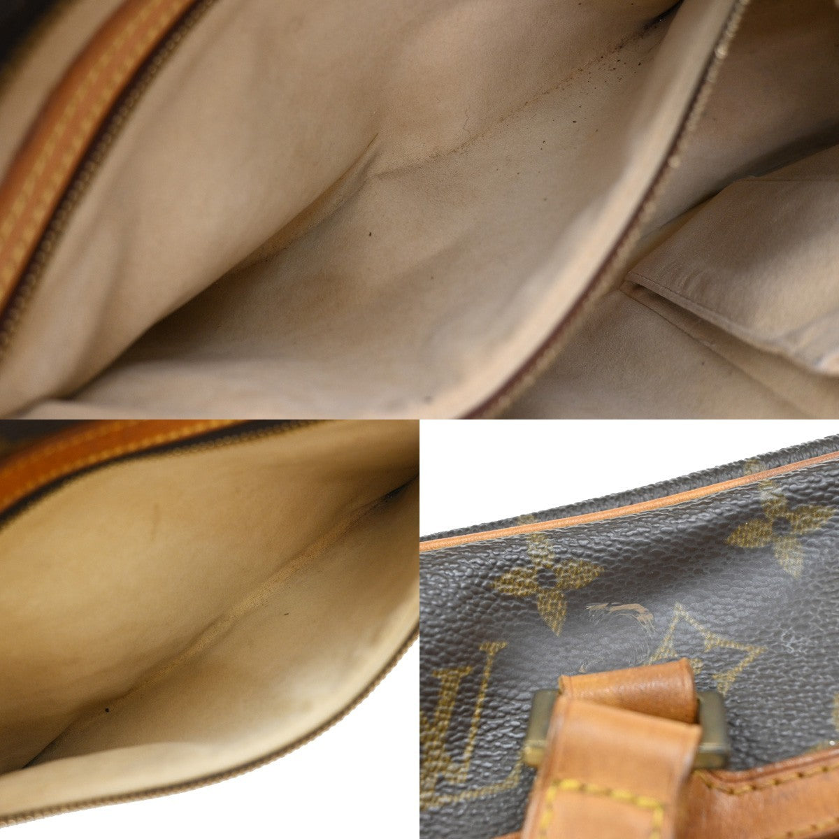 LOUIS VUITTON LV Logo Cite GM Shoulder Bag Monogram Leather Brown M51181 87KB424