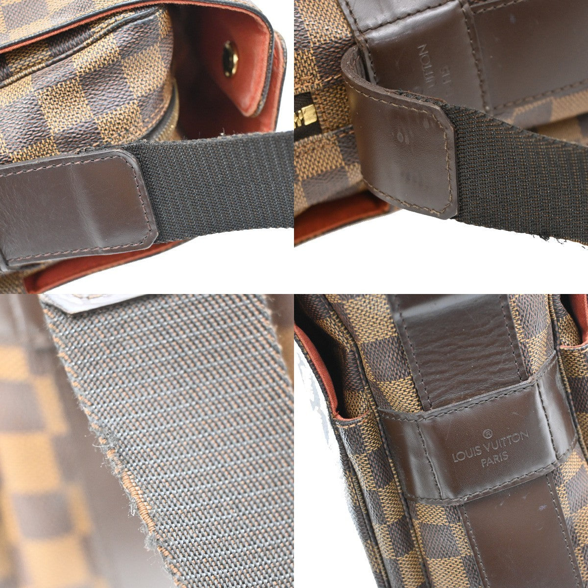 LOUIS VUITTON Naviglio Shoulder Bag Damier Ebene Leather Brown N45255 84EF885