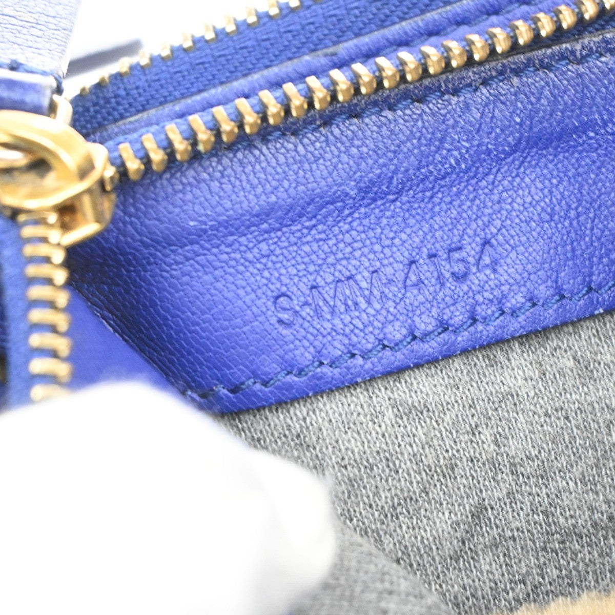 CELINE Logo Trio Small Crossbody Shoulder Bag Leather Blue Italy GHW 35YJ117