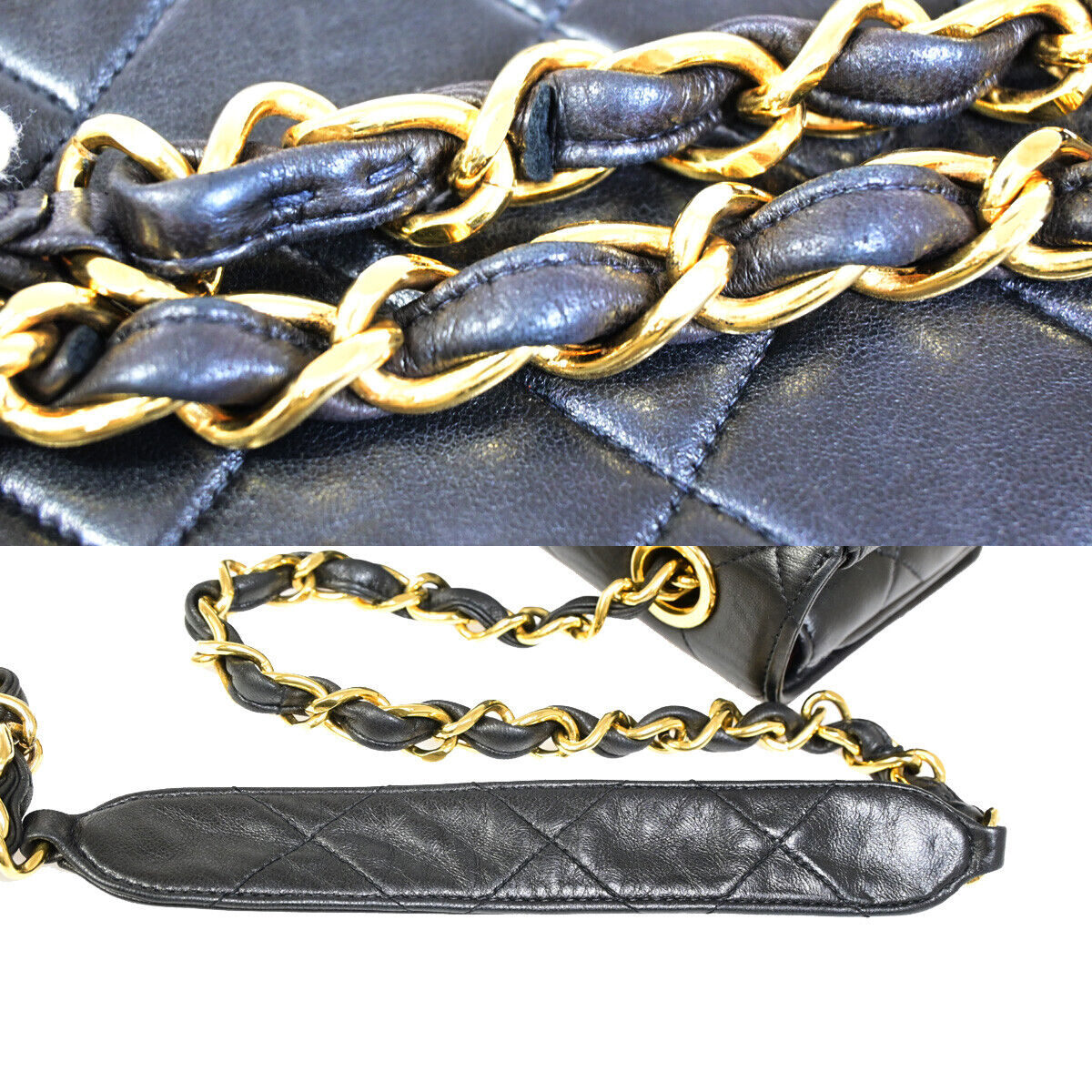 CHANEL CC Logo Matelasse 25 Chain Shoulder Bag Leather Black GHW France 705RJ883