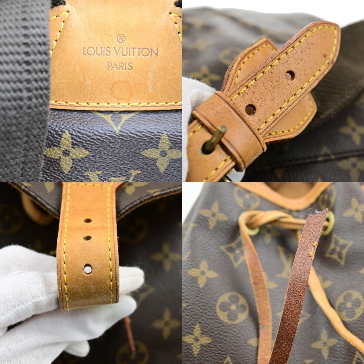 LOUIS VUITTON Montsouris GM Backpack Bag Monogram Leather Brown M51135 18ED898