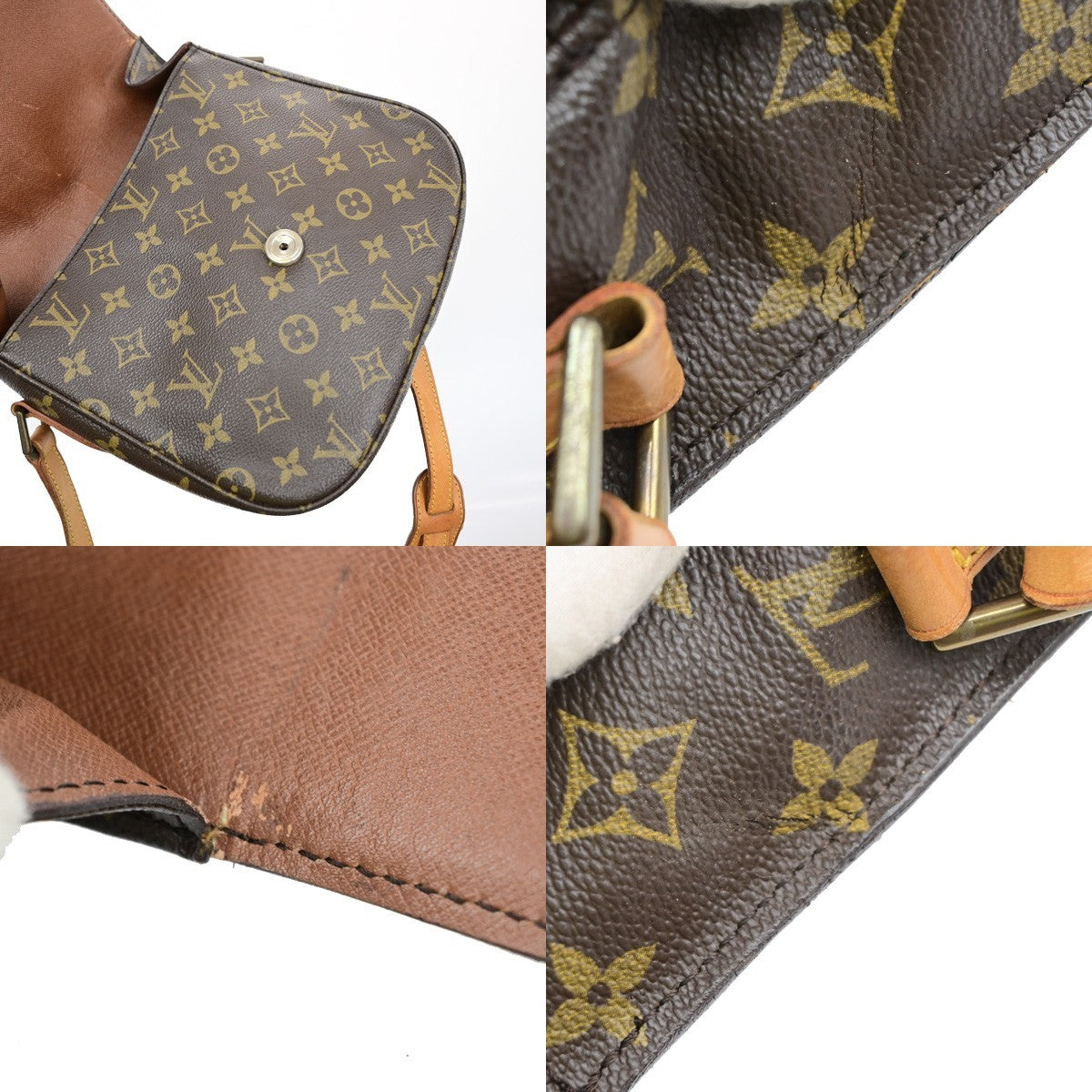LOUIS VUITTON Saint Cloud GM Shoulder Bag Monogram Leather Brown M51242 34MA698