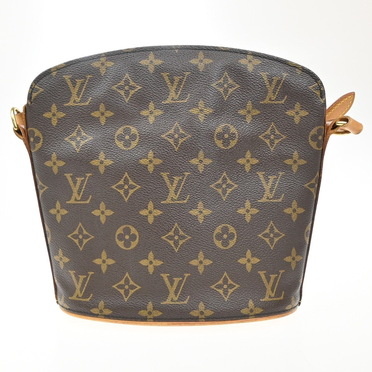 LOUIS VUITTON Logo Drouot Shoulder Bag Monogram Leather Brown M51290 77KP305