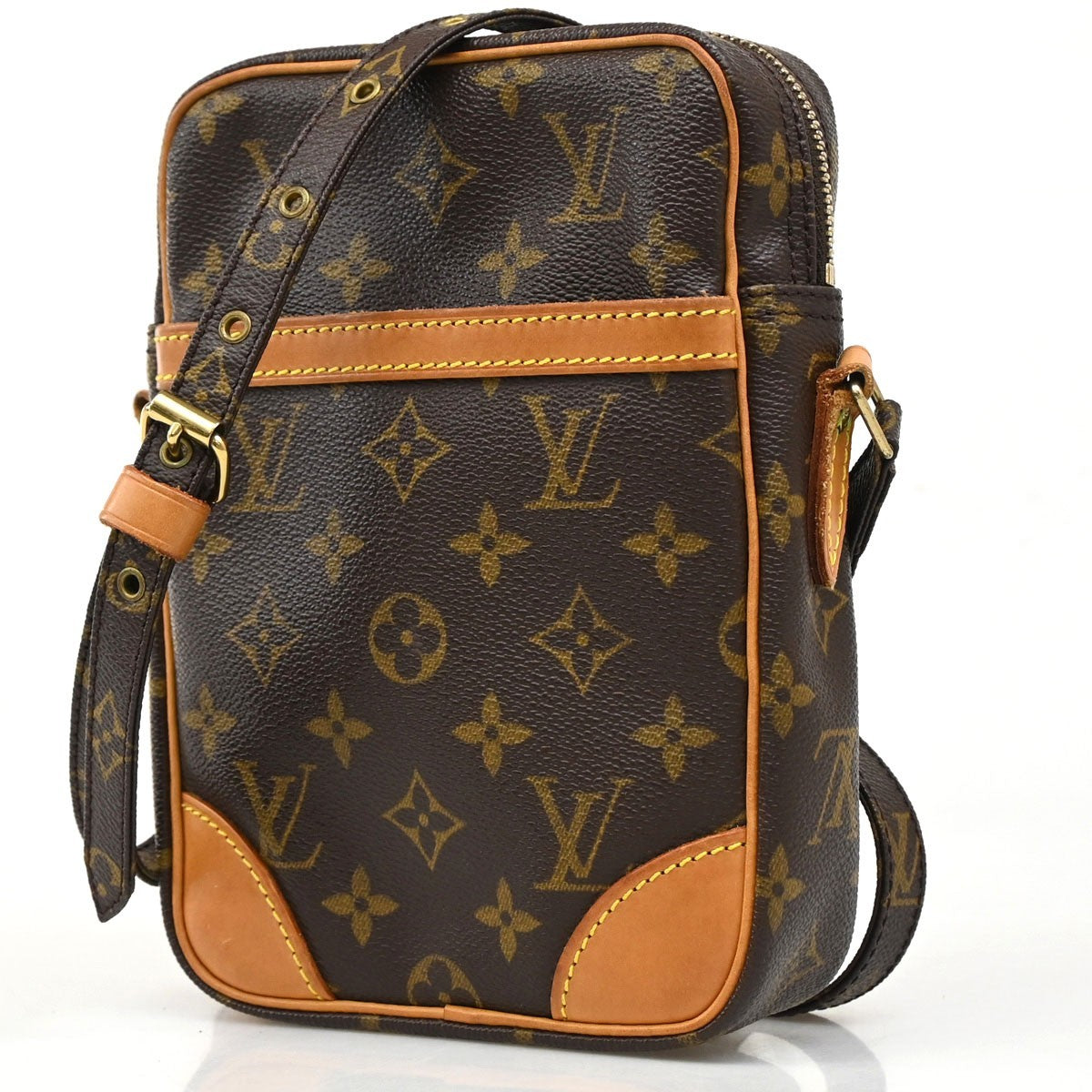 LOUIS VUITTON Danube Shoulder Bag Monogram Leather Brown France M45266 35CA214