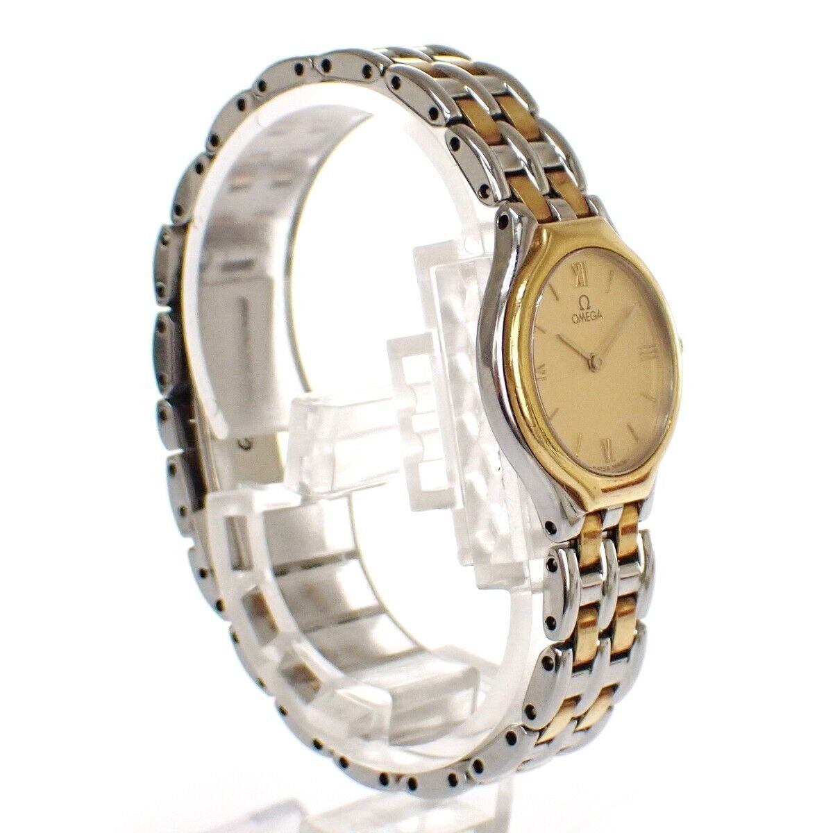 OMEGA DE VILLE SYMBO﻿L Quartz Wrist Watch 23mm SS Yellow Gold 4260.13.00...