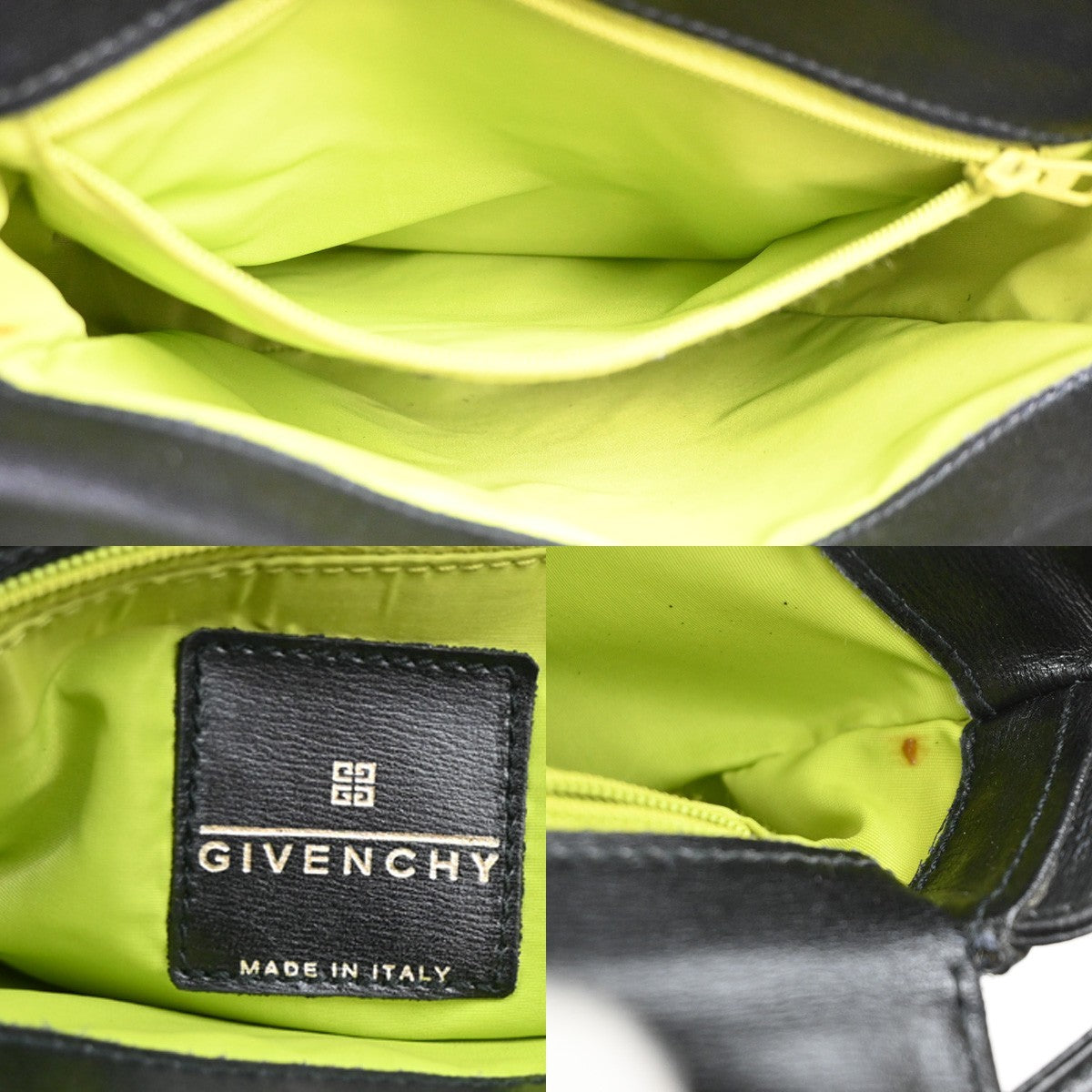 GIVENCHY Logo Shoulder Hand Bag Leather Black GHW Italy 07CA934