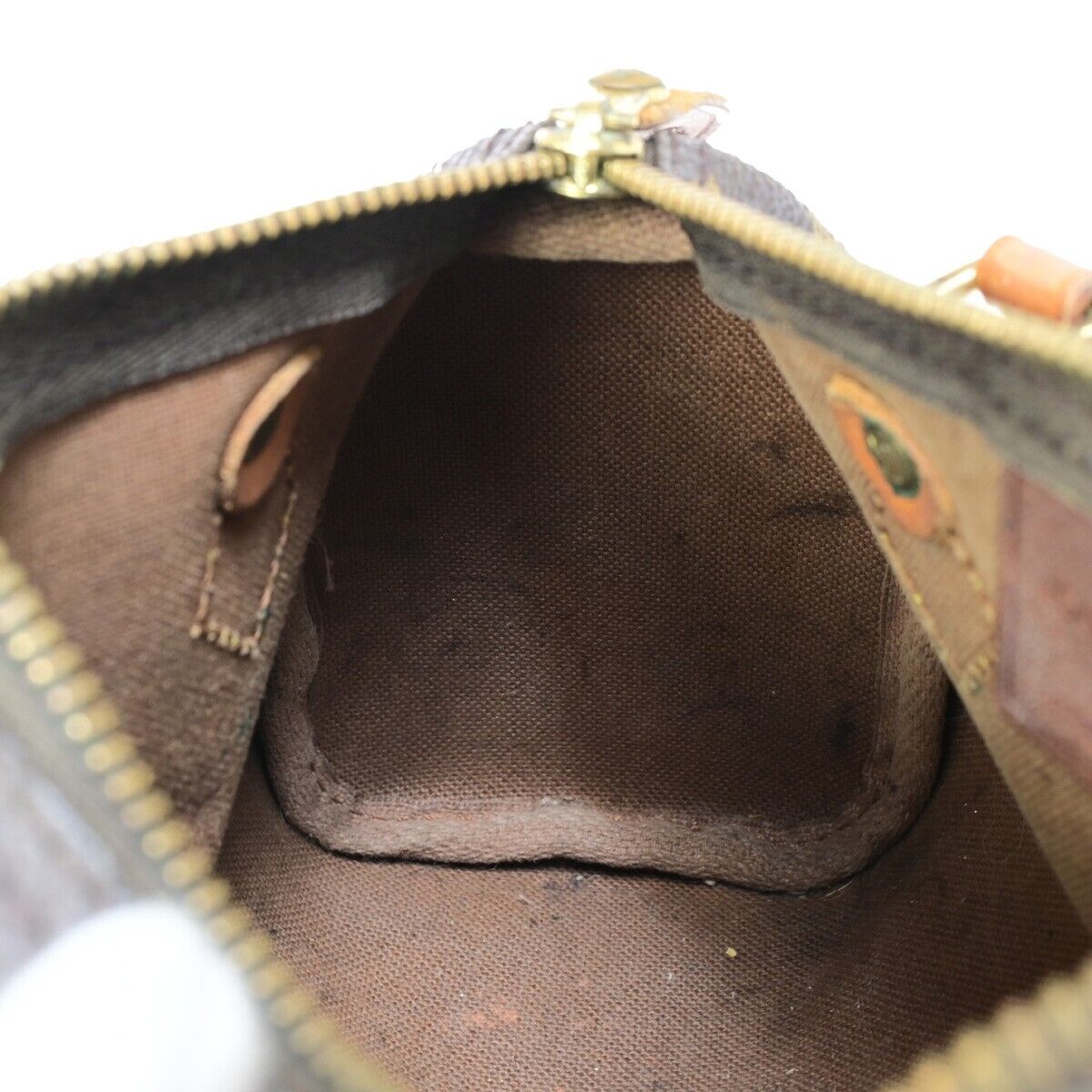 LOUIS VUITTON Mini Speedy Hand Bag Monogram Leather Brown M41534 10EB716