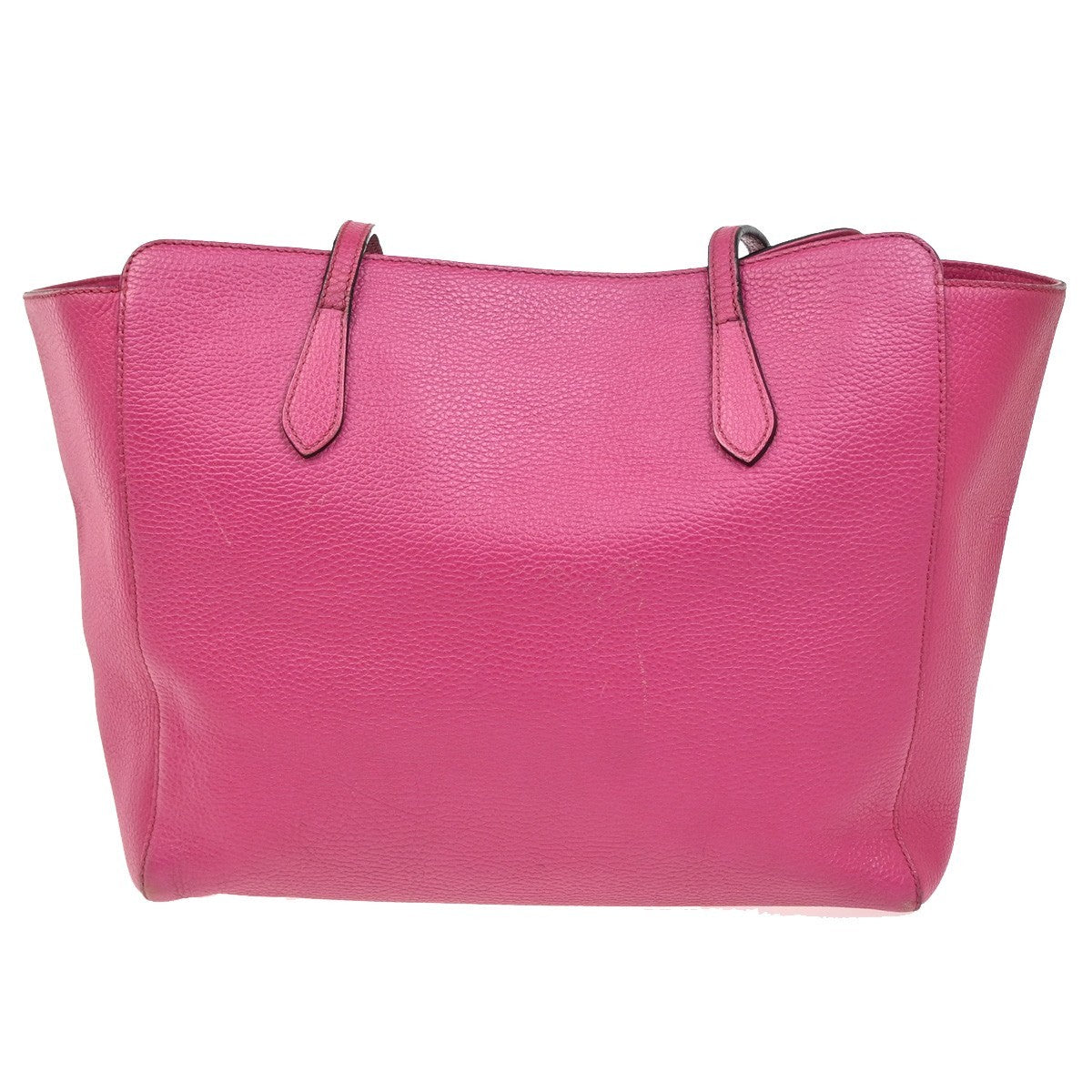 GUCCI Logo Swing Luggage Tag Shoulder Tote Bag Leather Pink GHW Italy 62ZA289