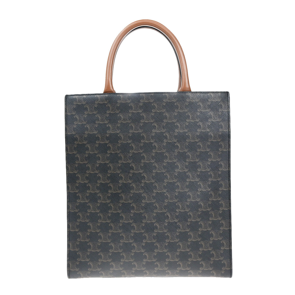 CELINE Logo Vertical Cabas 2Way Hand Tote Bag Triomphe Canvas Leather 662RK408