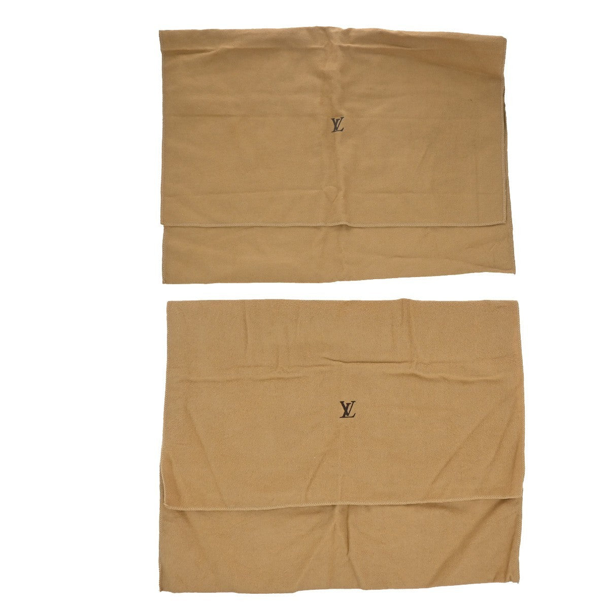 LOUIS VUITTON Logo 10 Set Dust Bag Drawstring Canvas Cotton Beige Brown 09KC802